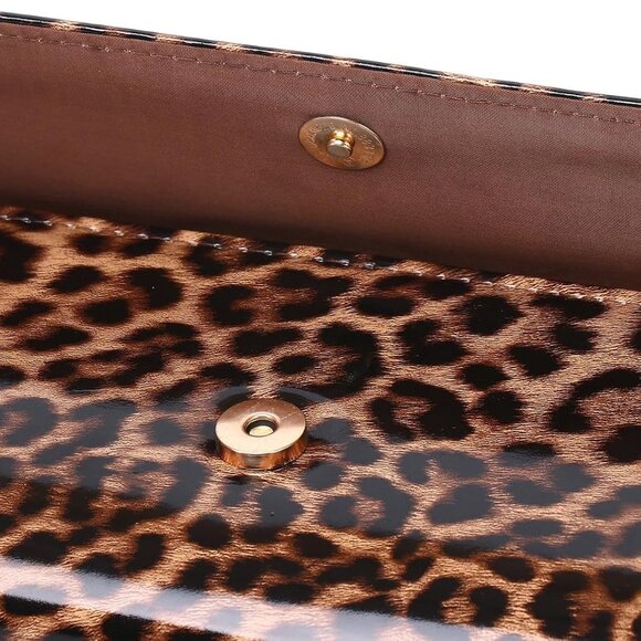 Patent Leather Evening Clutch Womens Envelope Handbag Shoulder Bag Purse - Picture 9 of 9